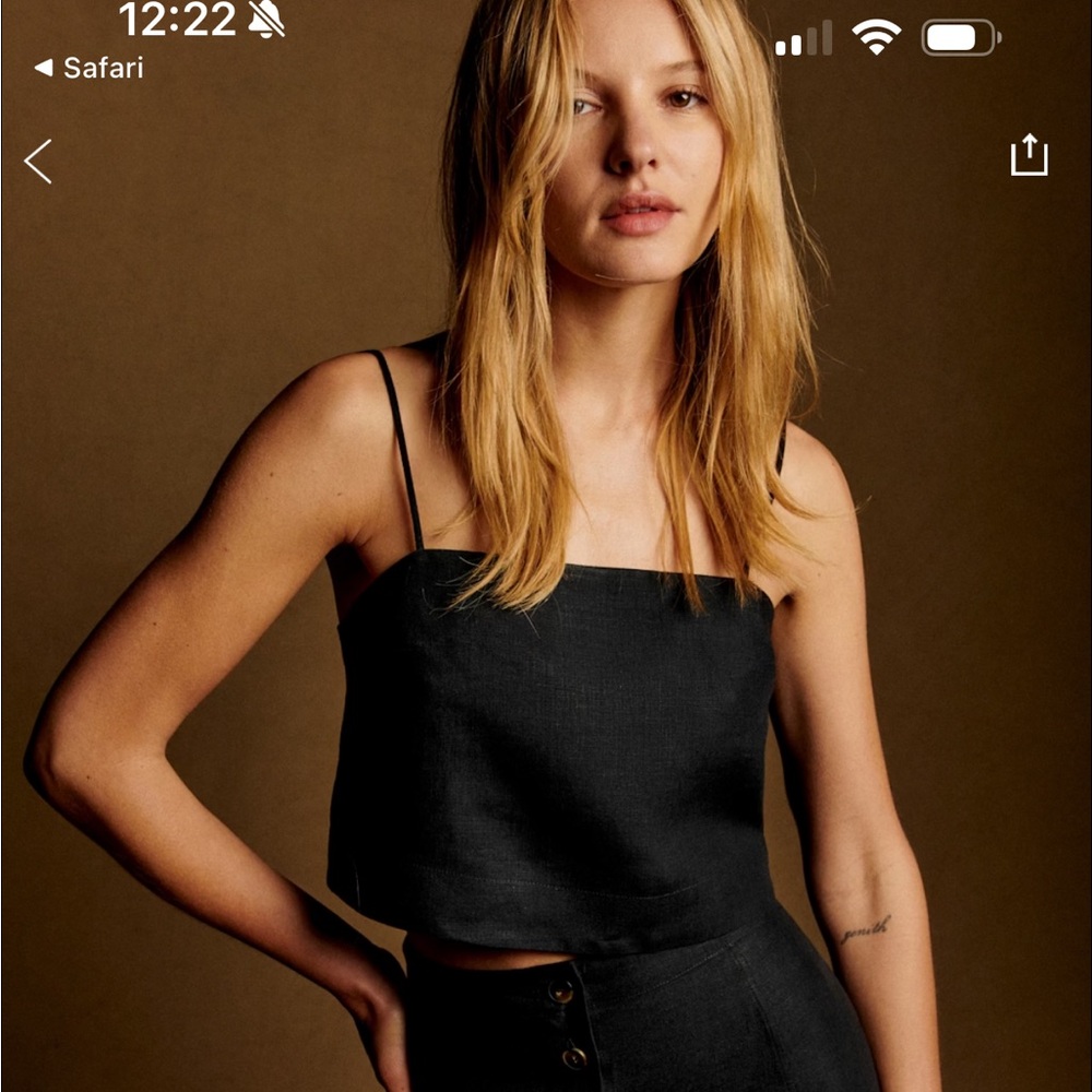 Sezane Caitriona Top in Black Size Fr 34 | US 2 or XS